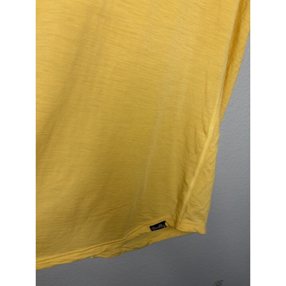 Woolly 95% Merino Wool Tank Top Womens XXL yellow Knit Baselayer Active Shirt - Picture 3 of 4